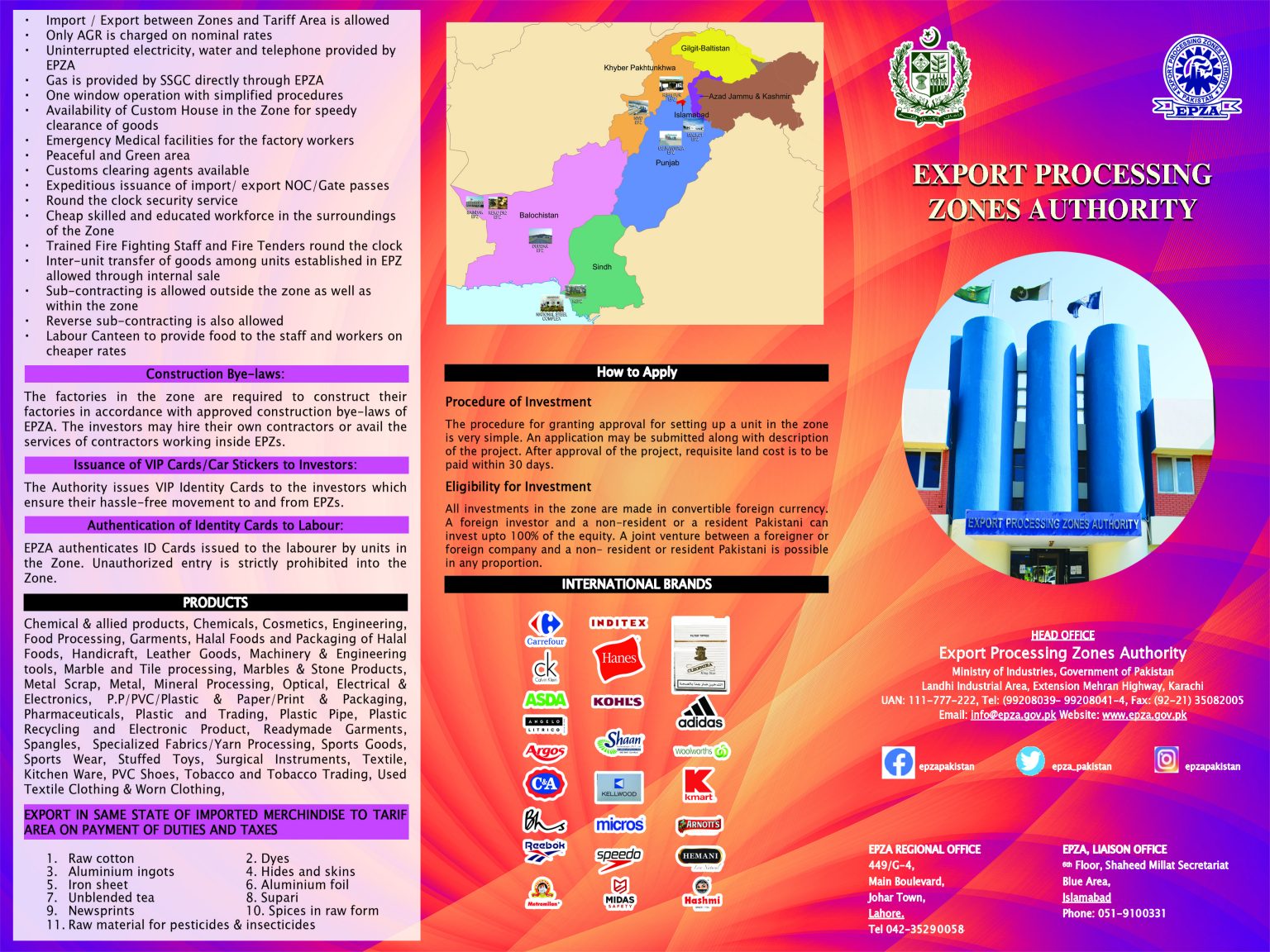 EPZA Brochure – Export Processing Zones Authority